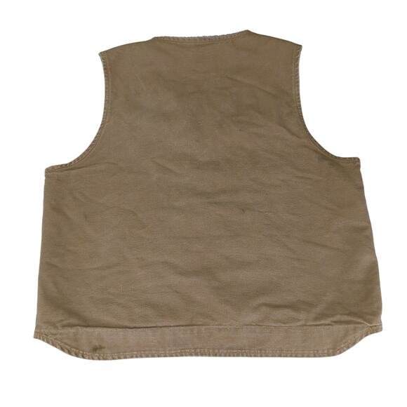 Carhartt Sherpa Lined Sandstone Rugged Canvas Vest V26 FRB Men's Size 2XL Tall - Picture 2 of 9